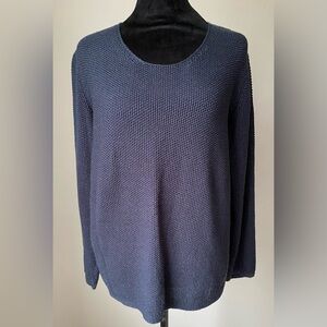Lindex (Swedish brand) Pebbled Scoop Neck Long Sleeve Pullover Sweater